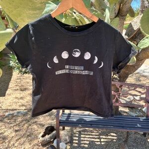 Raggs to Riches Black Moon Phase Graphic Tee I Love you to the Moon and Back